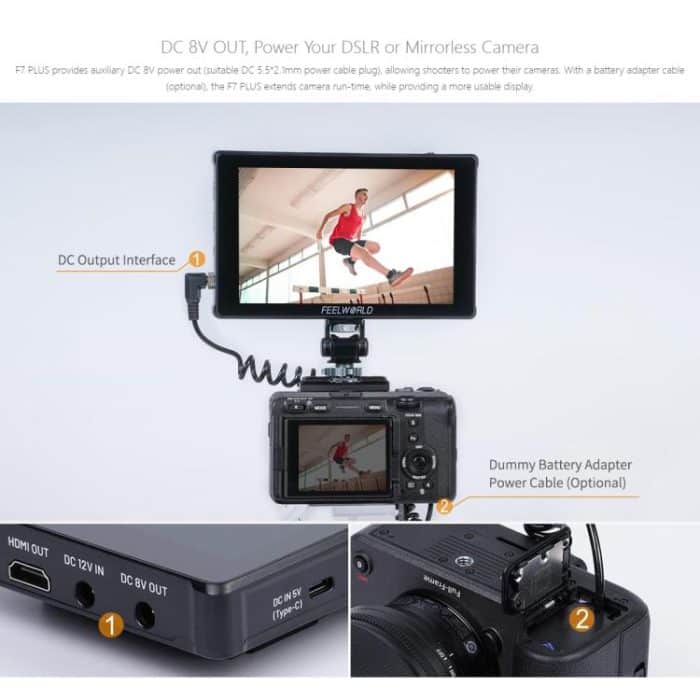 FEELWORLD F7 PLUS 7-Zoll-DSLR-Kamera-Feldmonitor Touchscreen 4K HDMI Hochheller 1200nit-Monitor, F7 PLUS – Bild 18