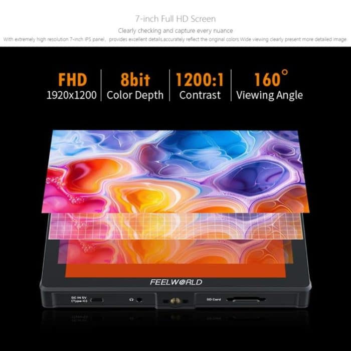 FEELWORLD F7 PLUS 7-Zoll-DSLR-Kamera-Feldmonitor Touchscreen 4K HDMI Hochheller 1200nit-Monitor, F7 PLUS – Bild 8