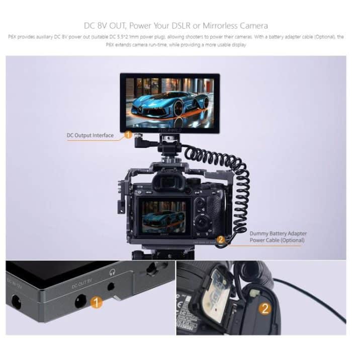 FEELWORLD P6X 5,5 Zoll Aluminium DSLR Kamera Feldmonitor Touchscreen 4K HDMI Hohe Helligkeit 1000nit Monitor, P6X – Bild 19