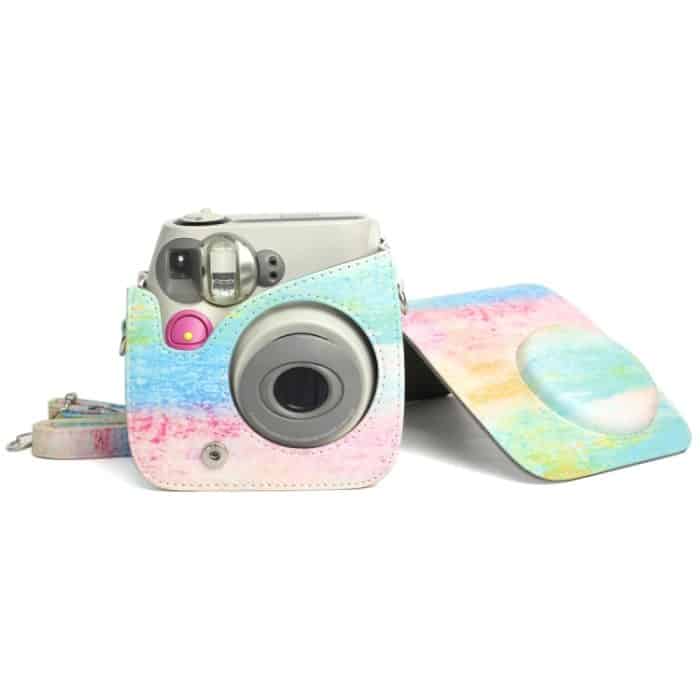 Regenbogen Ölgemälde Muster PU Lederschutz Kameratasche für FUJIFILM Instax Mini 7S / 7C Kamera – Bild 10