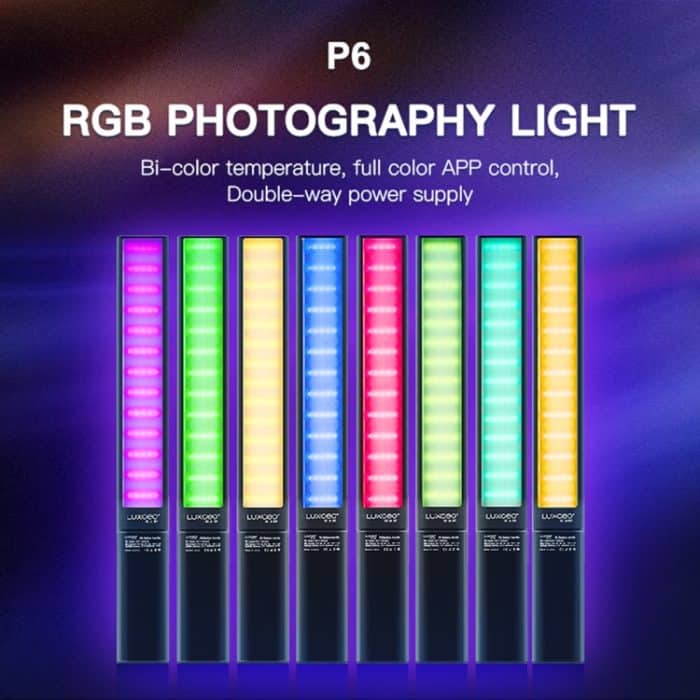 LUXCeO P6 RGB Buntes Foto-LED-Stick-Videolicht Handheld-APP-Steuerung Vollfarbiges LED-Fülllicht, P6 – Bild 2