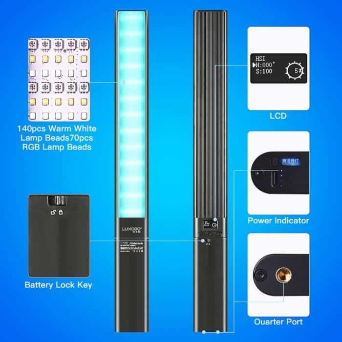 LUXCeO P6 RGB Buntes Foto-LED-Stick-Videolicht Handheld-APP-Steuerung Vollfarbiges LED-Fülllicht, P6 – Bild 11