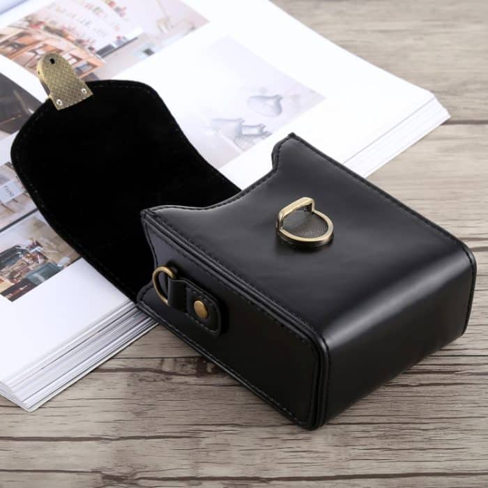 Ganzkörper-Kameratasche mit Schnallenverschluss aus PU-Leder mit Handschlaufe und Umhängeband für Canon G7X II / G9X Mark II, Sony RX100 / M2, For G7X II, For RX100 – Bild 4