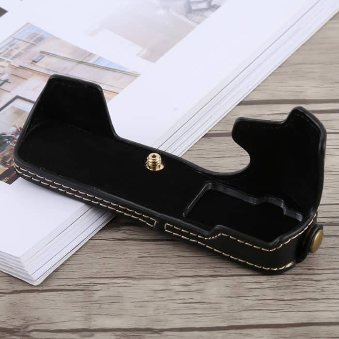 1/4-Zoll-Gewinde PU-Leder-Kamera-Halbgehäusebasis für Olympus EM5 / EM5 Mark II, For Olympus EM5 – Bild 3