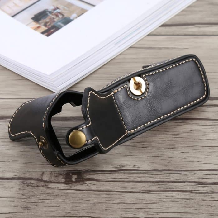 1/4-Zoll-Gewinde PU-Leder-Kamera-Halbgehäusebasis für Olympus EM5 / EM5 Mark II, For Olympus EM5 – Bild 5