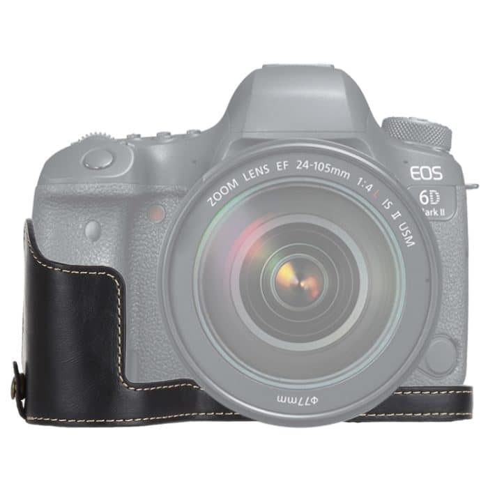 DCA5426B.jpg 1/4-Zoll-Gewinde PU-Leder-Kamera-Halbgehäusebasis für Canon EOS 6D / 6D Mark II, For Canon 6D2 – Bild 1