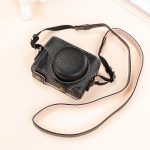 Für Sony ZV-1F / ZV1M2 Ganzkörperkamera PU-Ledertasche mit Riemen, For Sony ZV-1F / ZV1M2