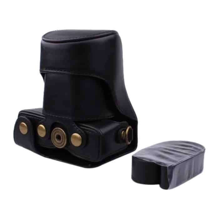 Ganzkörperkamera-PU-Ledertasche mit Riemen für Canon EOS M200 (15–55 mm Objektiv) – Bild 4