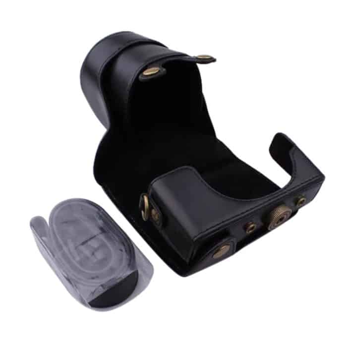 Ganzkörperkamera-PU-Ledertasche mit Riemen für Canon EOS M200 (15–55 mm Objektiv) – Bild 5