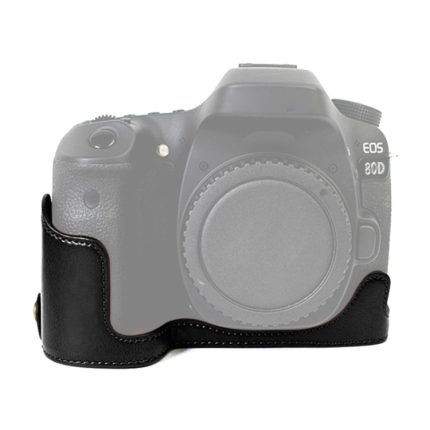 1/4 Zoll Gewinde PU-Leder-Kamera-Halbgehäusebasis für Canon EOS 80D / 70D, For Canon EOS 80D