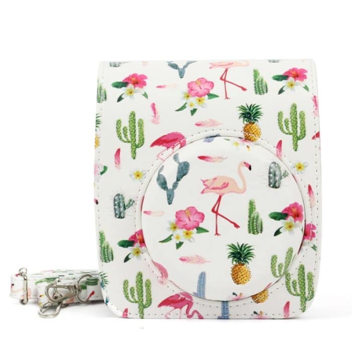 Flamingo Cactus Pattern PU Lederschutz Kameratasche für FUJIFILM Instax Mini90 Kamera – Bild 1