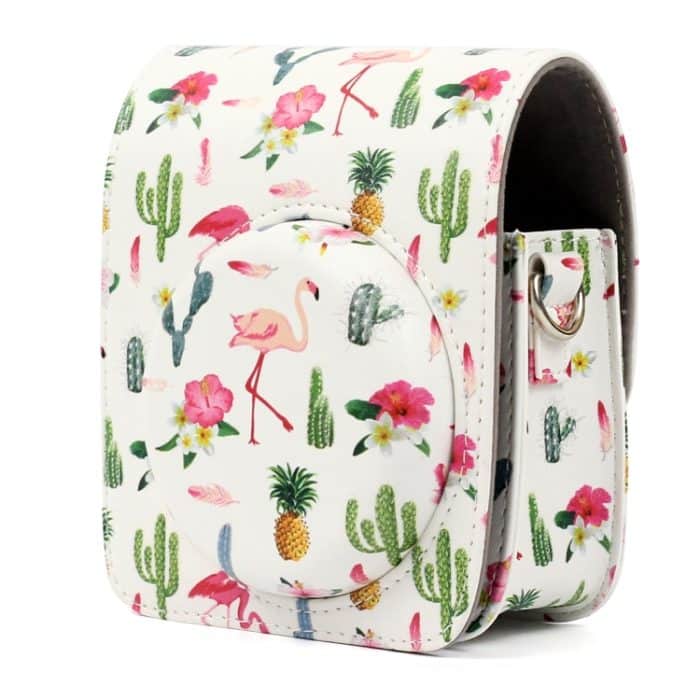 Flamingo Cactus Pattern PU Lederschutz Kameratasche für FUJIFILM Instax Mini90 Kamera – Bild 2