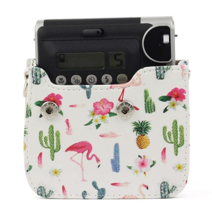 Flamingo Cactus Pattern PU Lederschutz Kameratasche für FUJIFILM Instax Mini90 Kamera – Bild 8