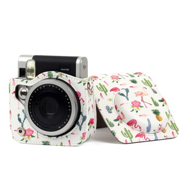 Flamingo Cactus Pattern PU Lederschutz Kameratasche für FUJIFILM Instax Mini90 Kamera – Bild 10