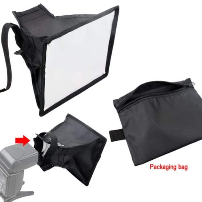 Tragbare Blitzbox-Softbox ohne Blitzlichthalter, Größe: 15 x 17 cm (Schwarz + Weiß) – Bild 8