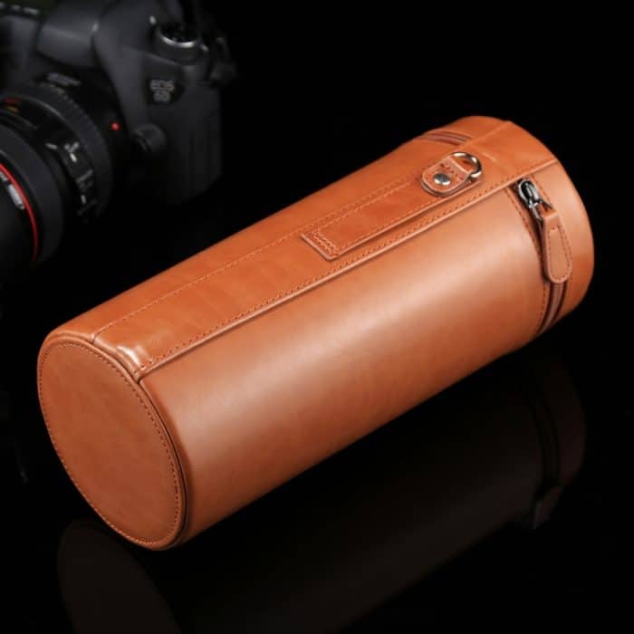 Extra große Objektivtasche mit Reißverschluss aus PU-Leder für DSLR-Kameraobjektive, Größe: 24,5 x 10,5 x 10,5 cm, 24.5 x 10.5cm (Brown), 24.5 x 10.5cm (Coffee), 24.5 x 10.5cm (Black) – Bild 3
