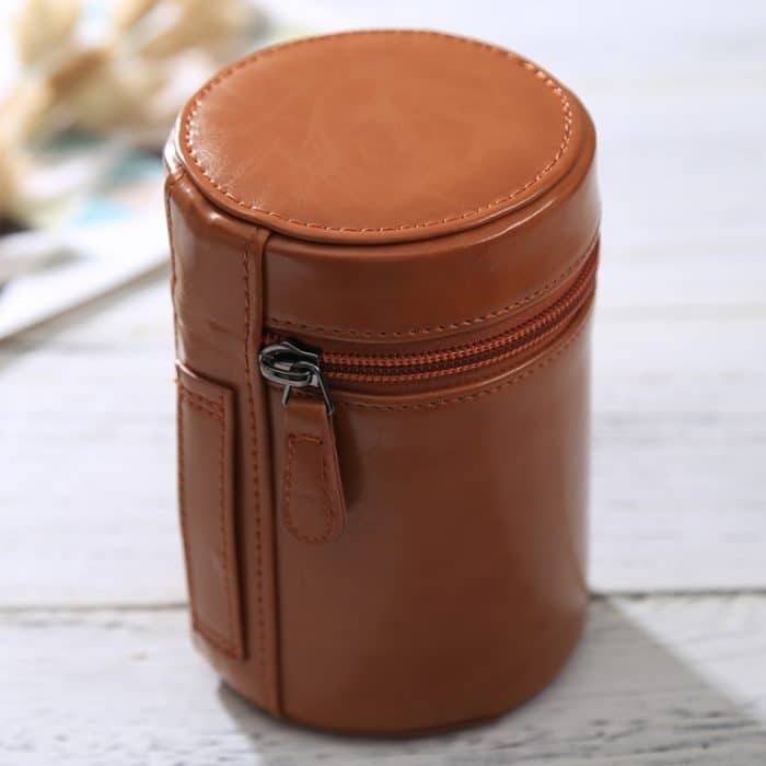Mittlerer Objektivbehälter mit Reißverschluss aus PU-Leder für DSLR-Kameraobjektive, Größe: 13 x 9 x 9 cm, 13 x 9cm (Brown), 13 x 9cm (Coffee), 13 x 9cm (Black) – Bild 2