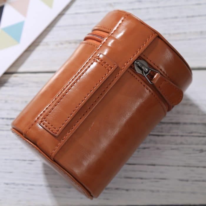 Mittlerer Objektivbehälter mit Reißverschluss aus PU-Leder für DSLR-Kameraobjektive, Größe: 13 x 9 x 9 cm, 13 x 9cm (Brown), 13 x 9cm (Coffee), 13 x 9cm (Black) – Bild 3