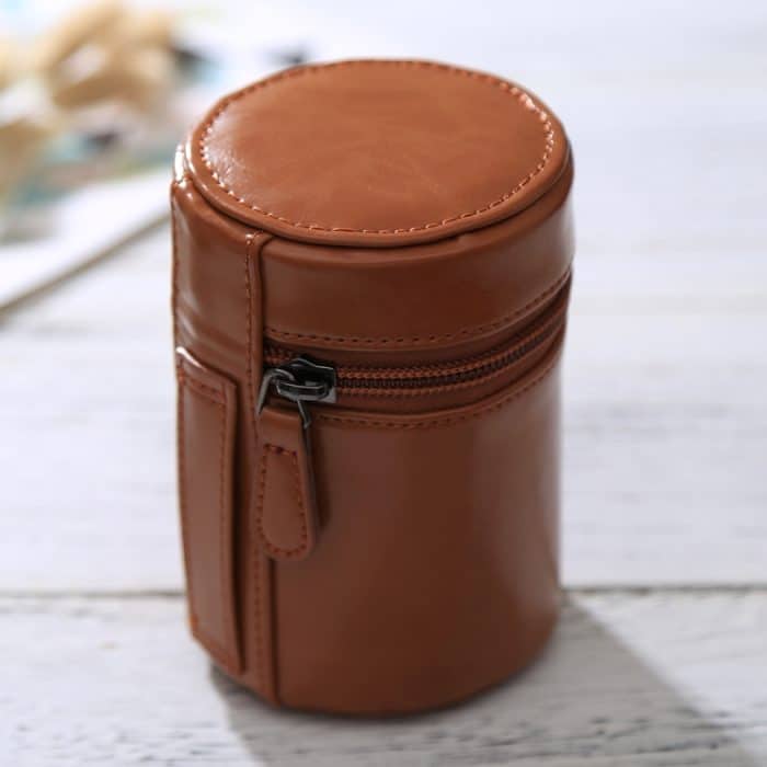 DCA6152Z.jpg Kleine Objektivtasche mit Reißverschluss aus PU-Leder für DSLR-Kameraobjektive, Größe: 11 x 8 x 8 cm, 11 x 8cm (Brown), 11 x 8cm (Coffee), 11 x 8cm (Black) – Bild 1