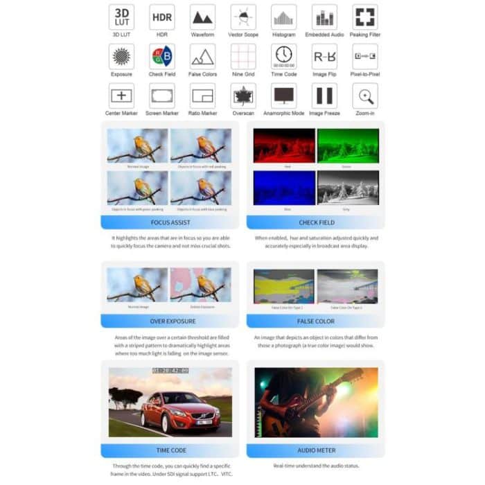 FEELWORLD PS101 Dreifach-10,1-Zoll-Monitor mit vertikalem Display, tragbare Schutzhülle mit hoher Helligkeit von 1000 Nit – Bild 9