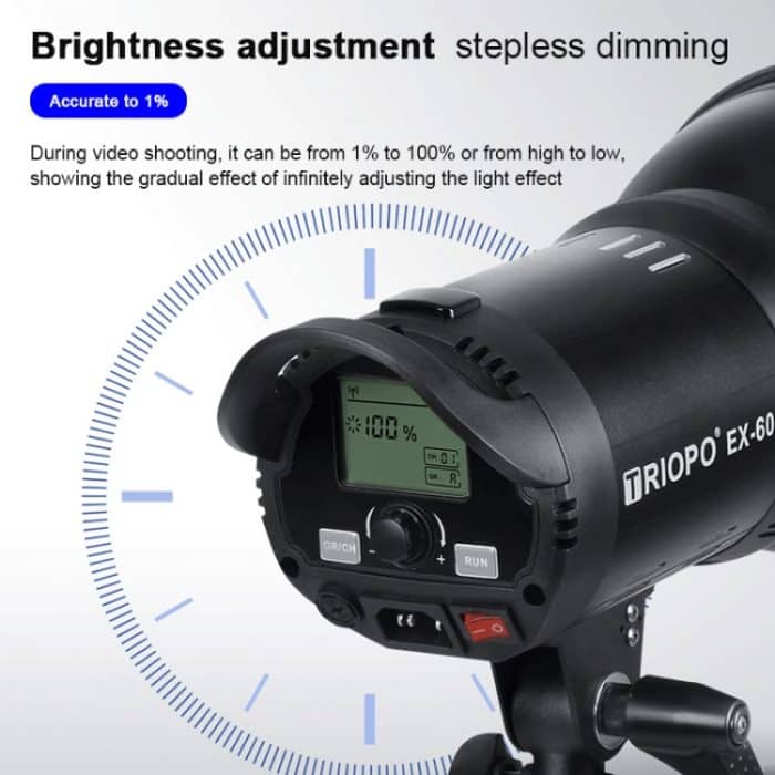 TRIOPO EX-60W Studio Flash Integriertes Ableitungswärmesystem mit EX-60III LED-Einzellampe – Bild 6