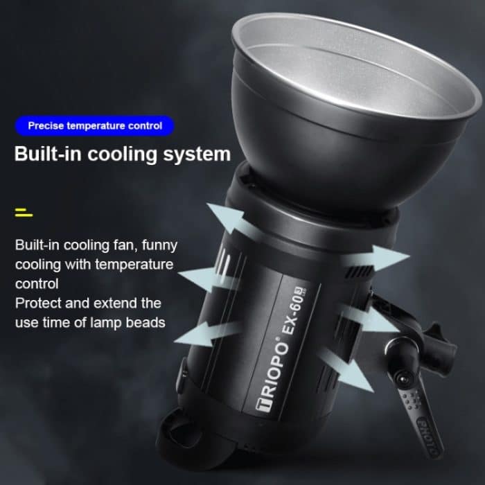 TRIOPO EX-60W Studio Flash Integriertes Ableitungswärmesystem mit EX-60III LED-Einzellampe – Bild 9
