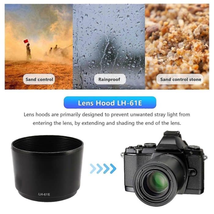LH-61E Gegenlichtblende für Olympus ZUIKO DIGITAL ED 75-300mm F4-5.6 / ED 75-300mm F4.8-6.7 Objektiv – Bild 5