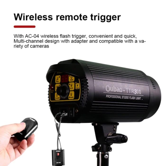 TRIOPO Oubao TTR300W Studio Flash mit E27 150W Glühbirne – Bild 5