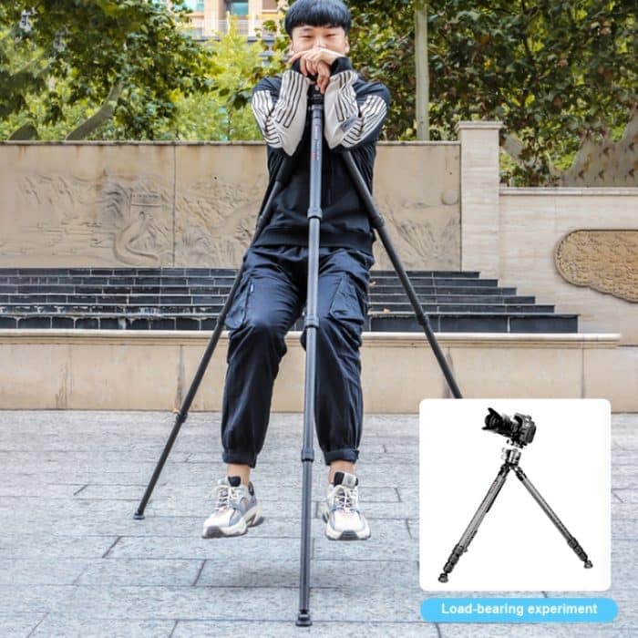 TRIOPO GS2808 Camcorder Fotografie Kein axialer Stativhalter aus Kohlefaser mit Kugelkopf, Belastung: 15 kg – Bild 12