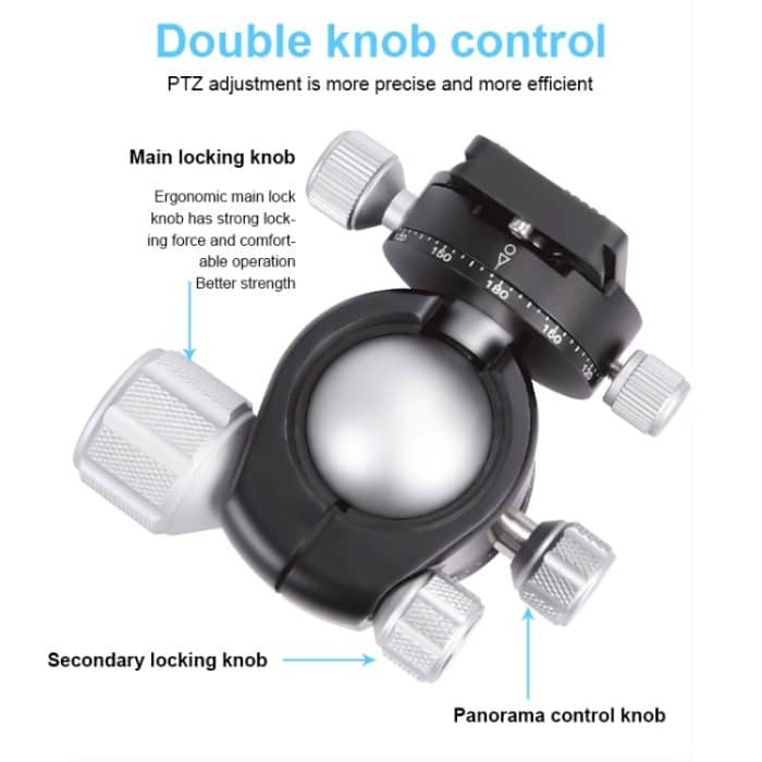 TRIOPO GS2808 Camcorder Fotografie Kein axialer Stativhalter aus Kohlefaser mit Kugelkopf, Belastung: 15 kg – Bild 5