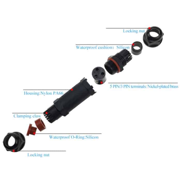 XYS20 IP68 Wasserdichter 3-poliger gerader Kabelstecker – Bild 5