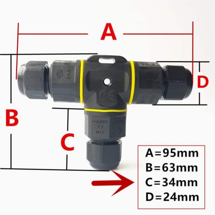 XYT21 IP68 Wasserdichter 3-poliger T-Kabelstecker – Bild 6