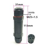 XY25 IP68 Wasserdichter 5-poliger gerader Kabelstecker – Bild 3