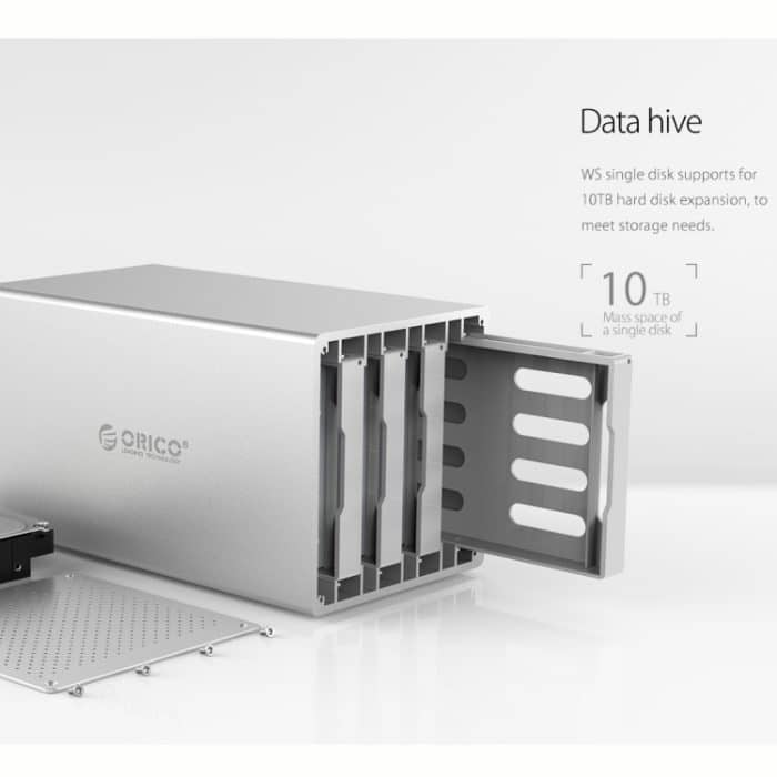 ORICO Honeycomb Serie WS400C3 SATA 3,5 Zoll USB-C / Typ C 4-fach Gehäuse aus Aluminiumlegierung HDD / SSD-Gehäuse, maximale Unterstützungskapazität: 40 TB – Bild 5