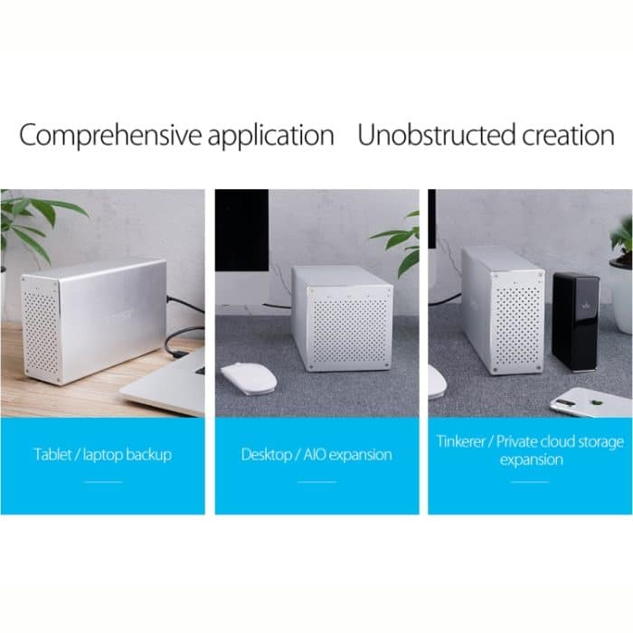 ORICO Honeycomb Serie WS400RC3 SATA 3,5 Zoll USB-C / Typ C 4-fach Aluminiumlegierung HDD / SSD-Gehäuse mit Raid, maximale Unterstützungskapazität: 40 TB – Bild 11