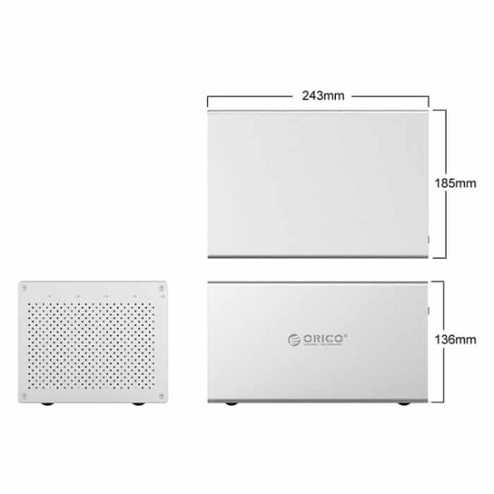 ORICO Honeycomb Serie WS500U3 SATA 3,5 Zoll USB 3.0 5-fach HDD / SSD-Gehäuse aus Aluminiumlegierung, maximale Unterstützungskapazität: 50 TB – Bild 5