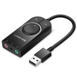 UGREEN CM109 USB an 3,5-mm-Computer-Audiokarte mit 3 Anschlüssen und Lautstärkeregelung, Länge: 15 cm – Bild 2