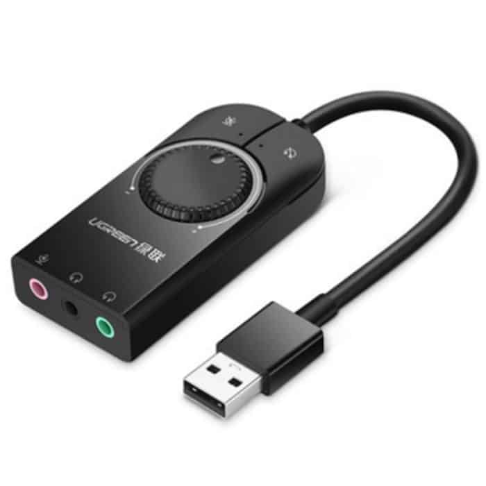 UGREEN CM109 USB an 3,5-mm-Computer-Audiokarte mit 3 Anschlüssen und Lautstärkeregelung, Länge: 15 cm – Bild 2