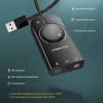 UGREEN CM109 USB an 3,5-mm-Computer-Audiokarte mit 3 Anschlüssen und Lautstärkeregelung, Länge: 15 cm – Bild 4
