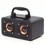 FT-4002 Holz-Wireless-Bluetooth-tragbare Retro-Subwoofer-Lautsprecher, unterstützt TF-Karte und USB-MP3-Wiedergabe, Black Wood Grain, Yellow Wood Grain, Red Wood Grain
