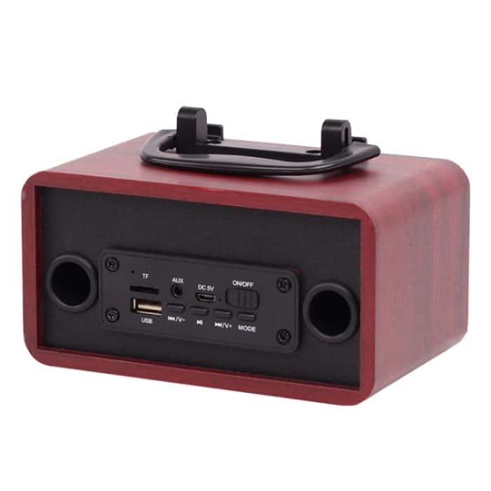 FT-4002 Holz-Wireless-Bluetooth-tragbare Retro-Subwoofer-Lautsprecher, unterstützt TF-Karte und USB-MP3-Wiedergabe, Black Wood Grain, Yellow Wood Grain, Red Wood Grain – Bild 2