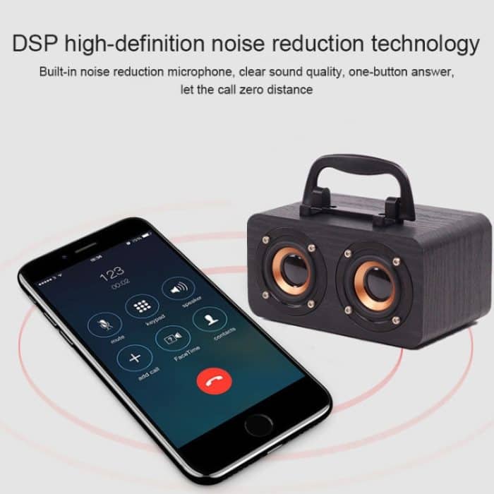 FT-4002 Holz-Wireless-Bluetooth-tragbare Retro-Subwoofer-Lautsprecher, unterstützt TF-Karte und USB-MP3-Wiedergabe, Black Wood Grain, Yellow Wood Grain, Red Wood Grain – Bild 10