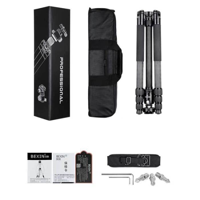 BEXIN W324C M44 Kohlefaser-Stativ, stabile Aufnahmekamera für Video-Point-DSLR-Kamera – Bild 8