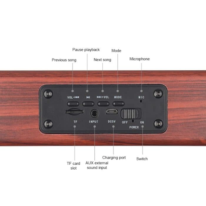 D10 Bluetooth 4.2 Tragbarer Bluetooth-Handlautsprecher aus Holz, D10(Red Wood Texture), D10(Bamboo Texture) – Bild 2