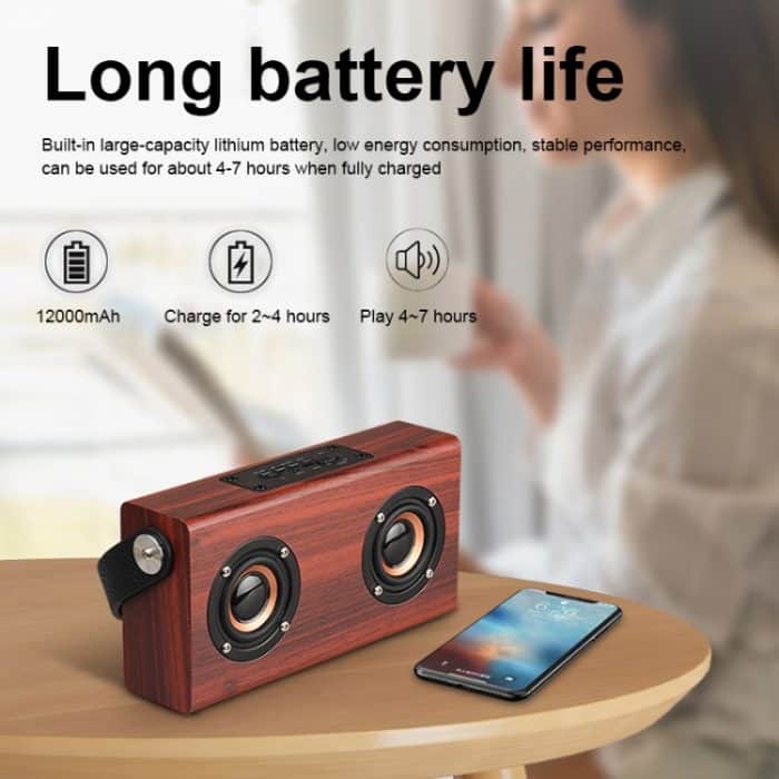 D10 Bluetooth 4.2 Tragbarer Bluetooth-Handlautsprecher aus Holz, D10(Red Wood Texture), D10(Bamboo Texture) – Bild 5