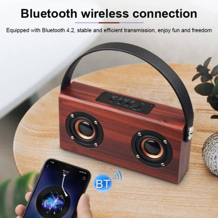 D10 Bluetooth 4.2 Tragbarer Bluetooth-Handlautsprecher aus Holz, D10(Red Wood Texture), D10(Bamboo Texture) – Bild 7