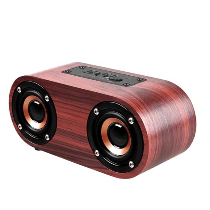 Q8 Bluetooth 4.2 Klassischer Bluetooth-Lautsprecher mit Doppelhörnern aus Holz, Q8(Red Wood Texture), Q8(Walnut Texture) – Bild 1