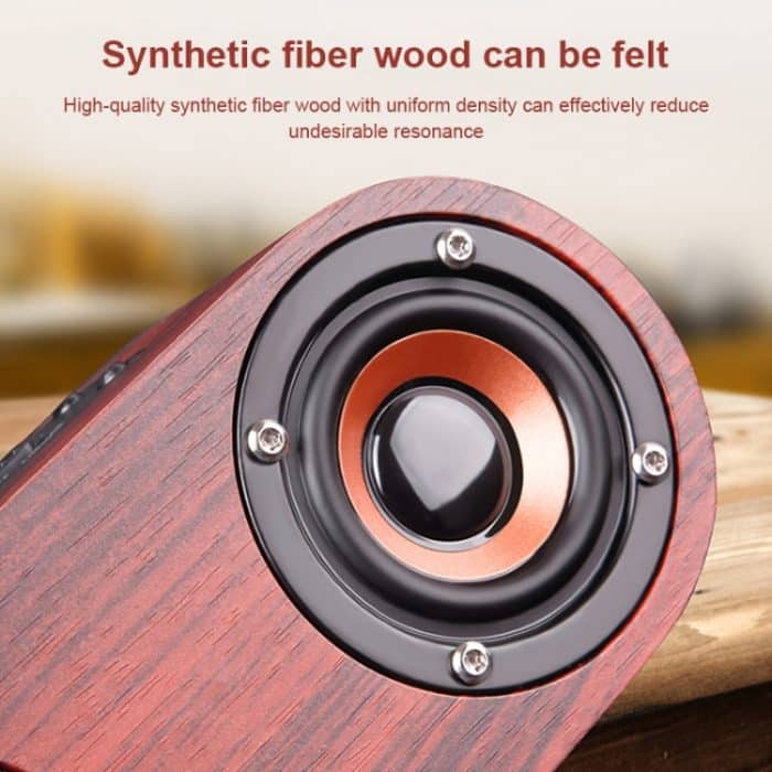 Q8 Bluetooth 4.2 Klassischer Bluetooth-Lautsprecher mit Doppelhörnern aus Holz, Q8(Red Wood Texture), Q8(Walnut Texture) – Bild 3