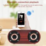 Q8 Bluetooth 4.2 Klassischer Bluetooth-Lautsprecher mit Doppelhörnern aus Holz, Q8(Red Wood Texture), Q8(Walnut Texture) – Bild 7