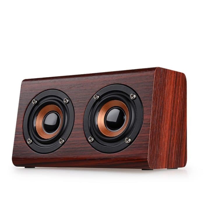 W7 Bluetooth 4.2 Bluetooth-Lautsprecher mit Doppelhörnern aus Holz, W7(Red Wood Texture), W7(Light Yellow Wood Texture) – Bild 1